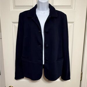 Talbots Blazer 10 Navy Peplum Back